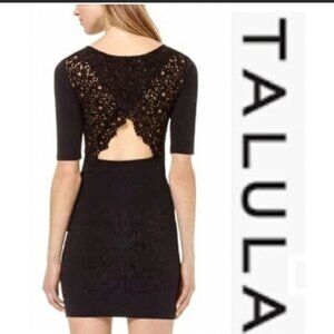 Aritzia Talula Howey black bodycon dress with lace accented back